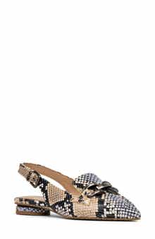 Donald Pliner Snakeskin Print Slingback Loafer Mule