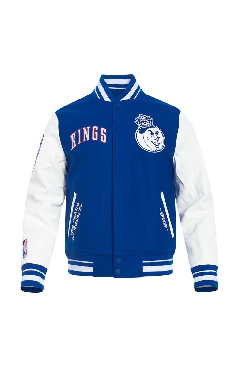 PRO STANDARD Men's Pro Standard  Blue Sacramento Kings 2024/25 City Edition Wool Varsity Full-Zip Jacket, Alternate, color, 