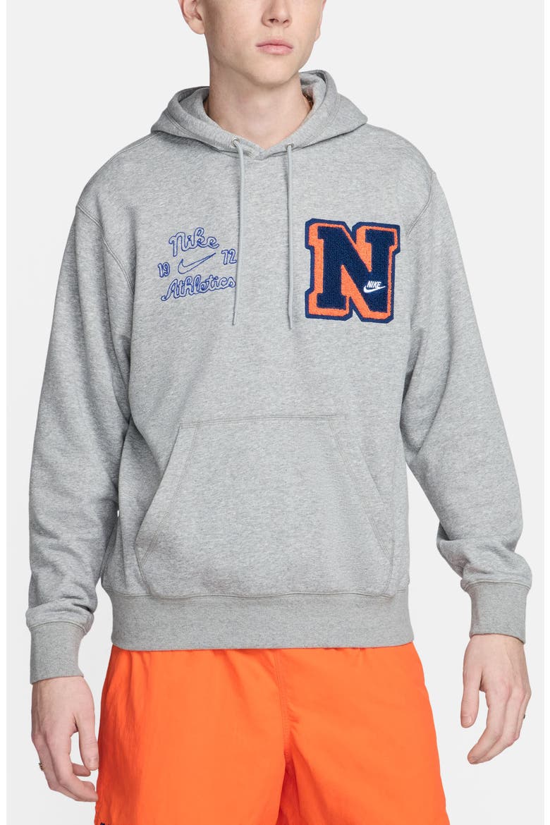 Club French Terry Pullover Hoodie, Main, color, DARK GREY HEATHER/ SMOKE GREY