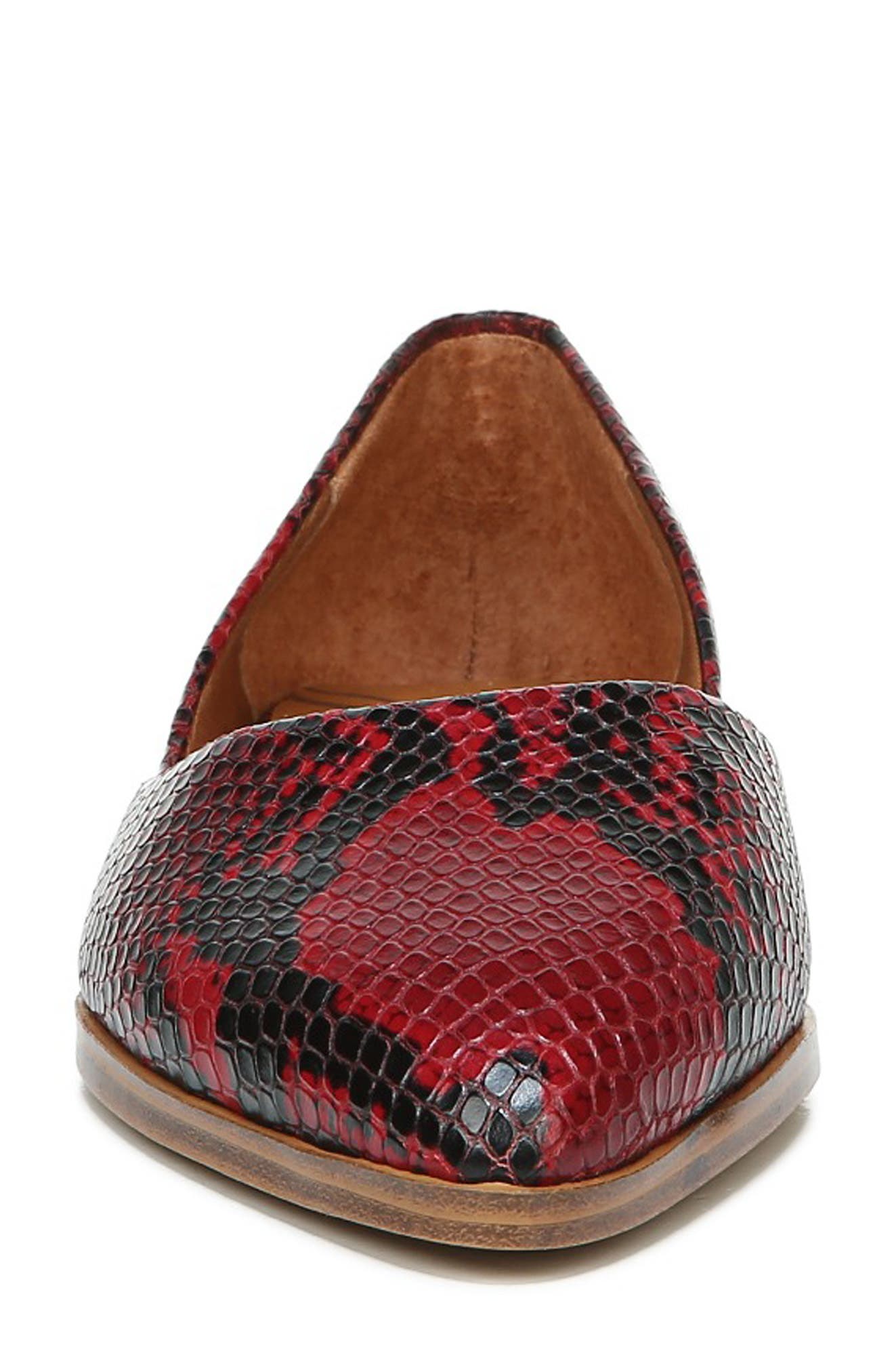 Zodiac Hill Pointy Toe Flat, Alternate, color, Red Leather
