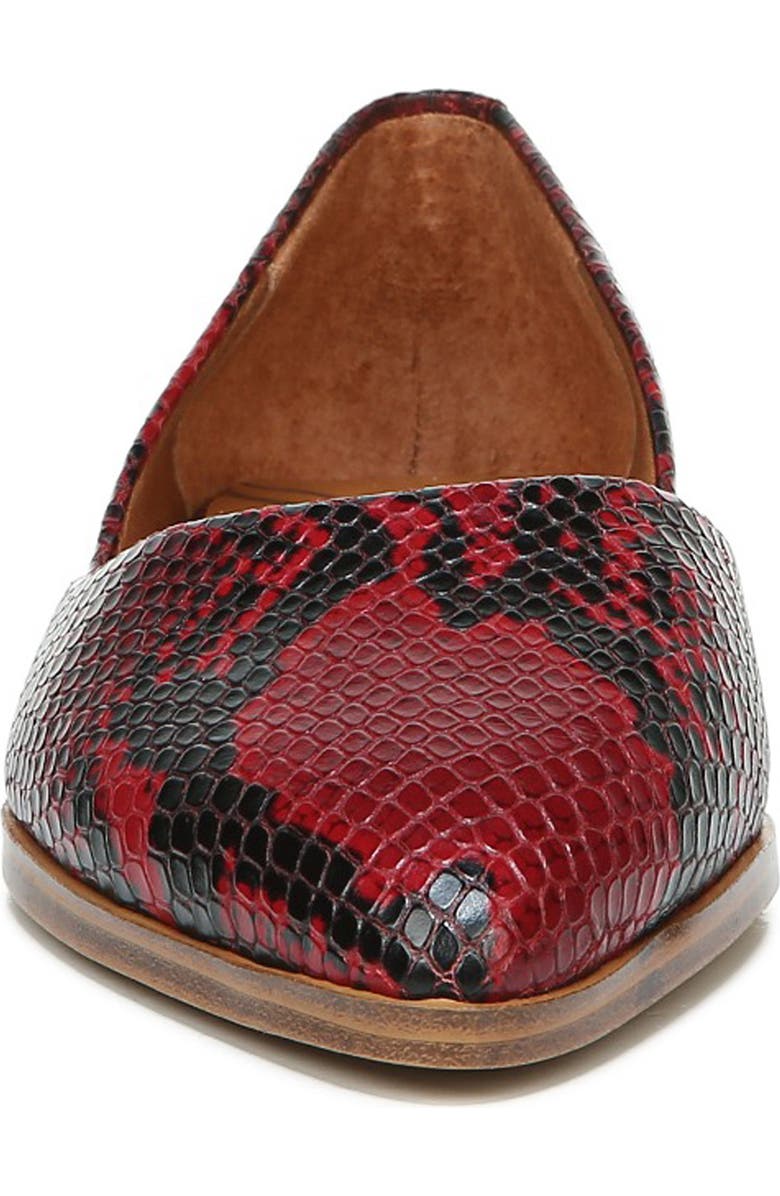 Zodiac Hill Pointy Toe Flat, Alternate, color, Red Leather
