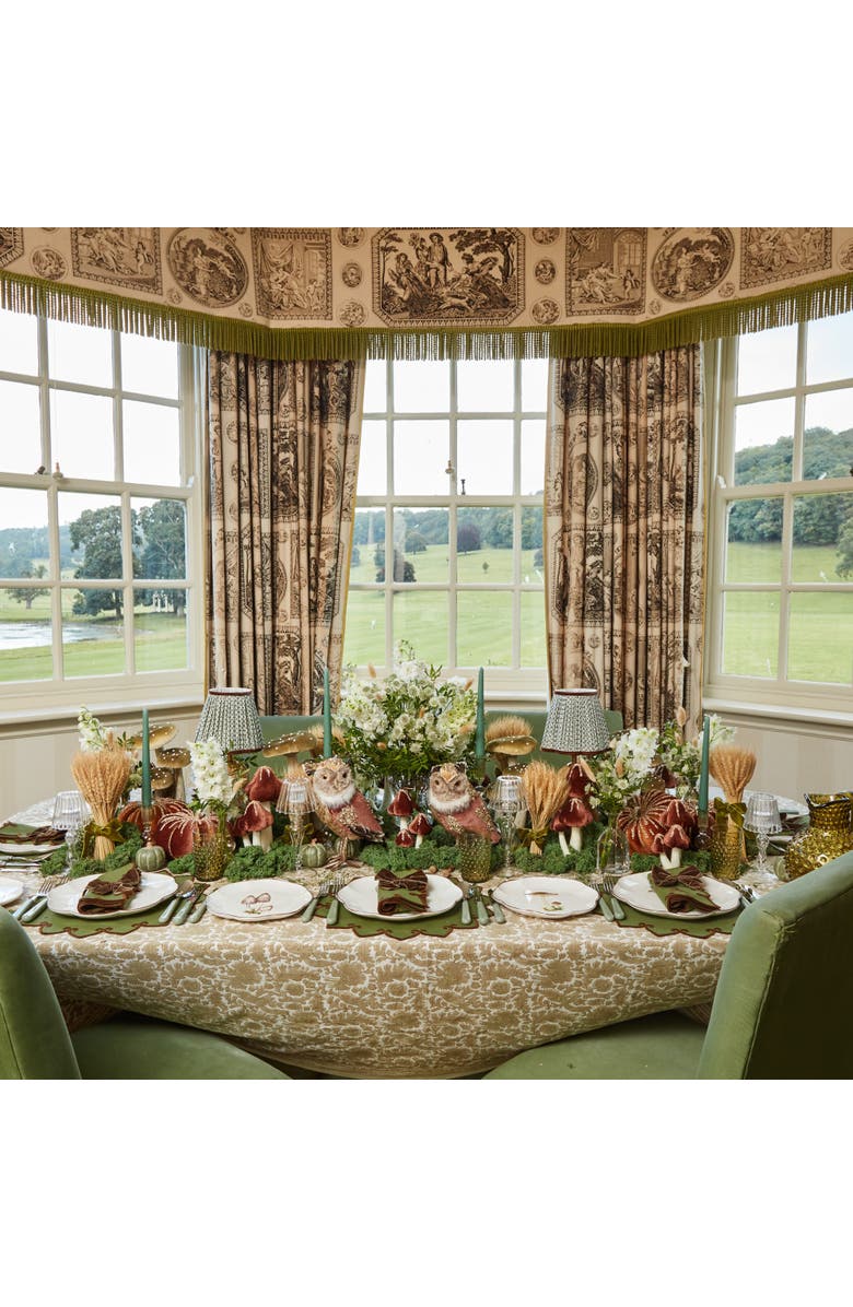 Mrs. Alice Pheasant Tablecloth, Alternate, color, Neutral