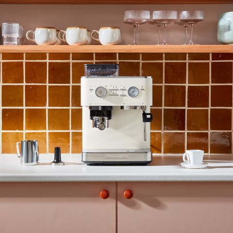 Semi Automatic Espresso Machine with Burr Grinder