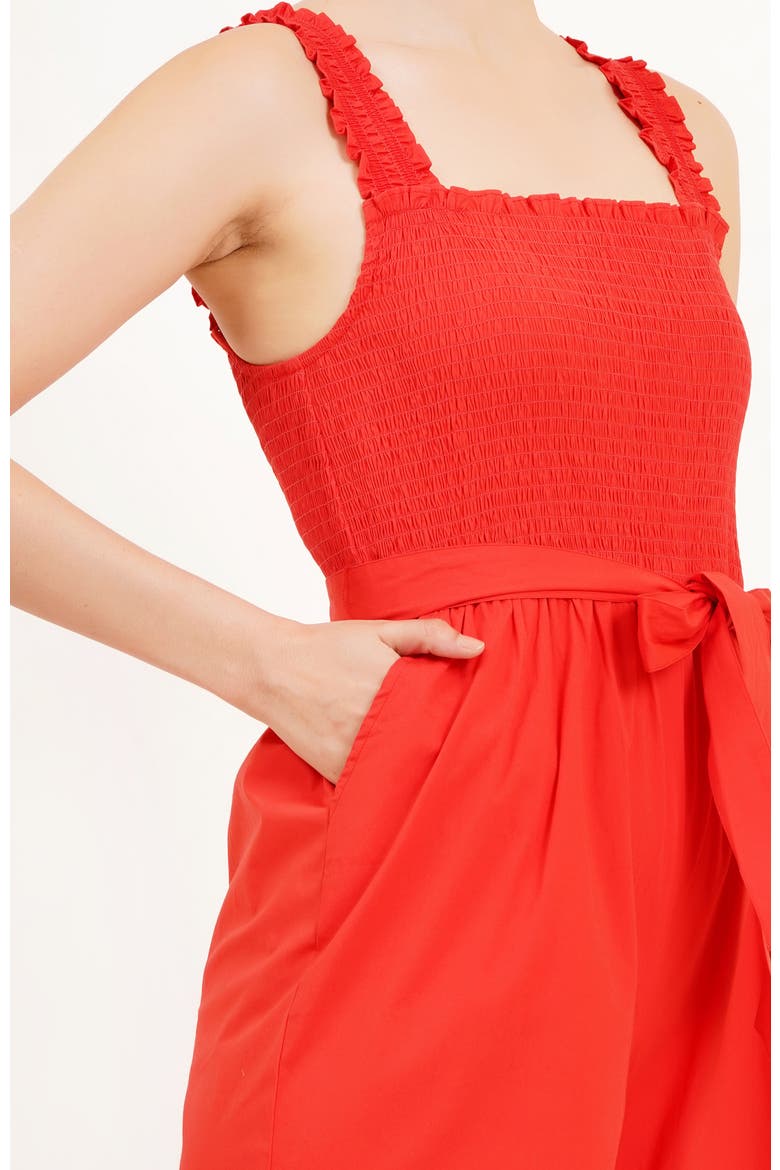 Janet Cropped Jumpsuit, Alternate, color, Red