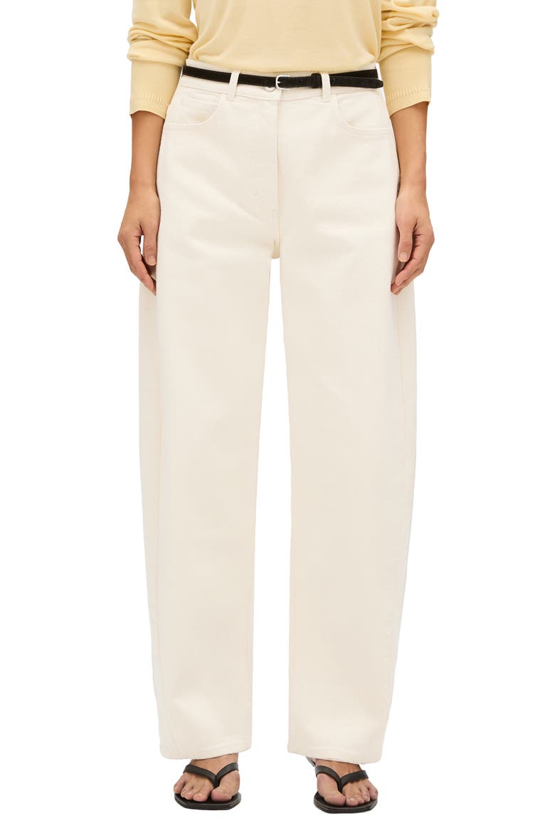Denim Curved Pant, Main, color, Ecru