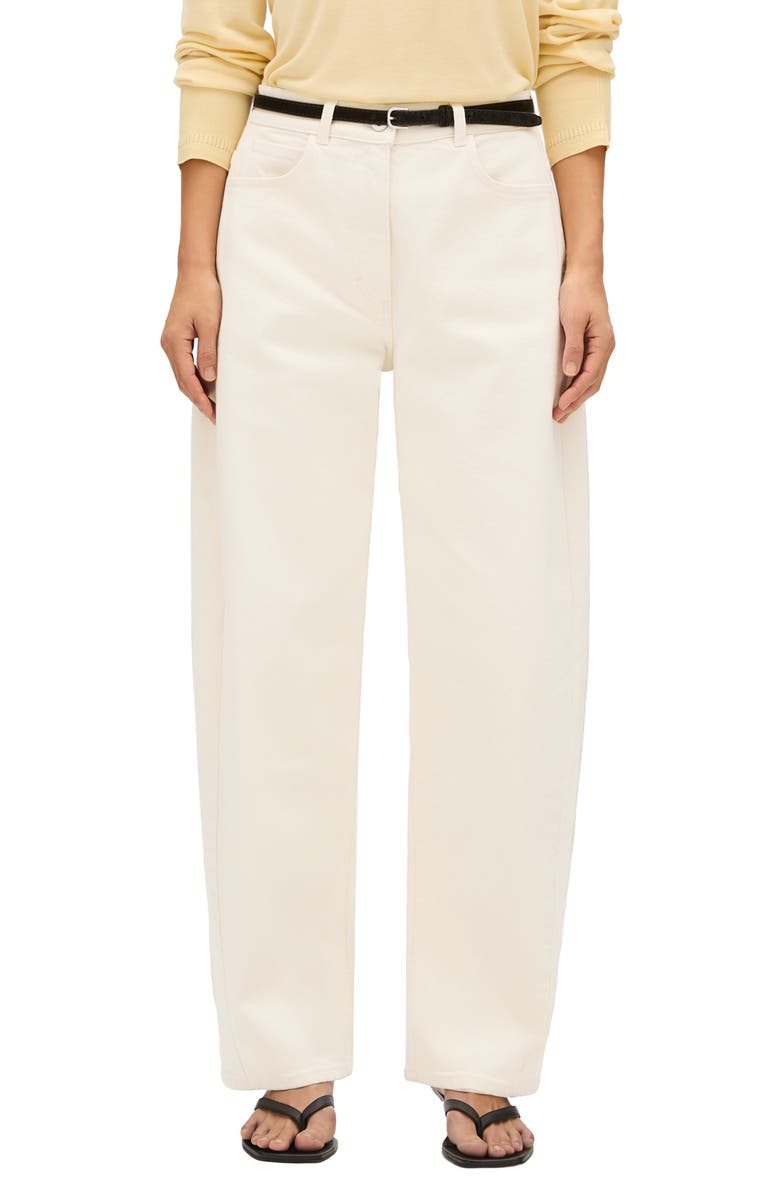 Another Tomorrow Denim Curved Pant, Main, color, Ecru