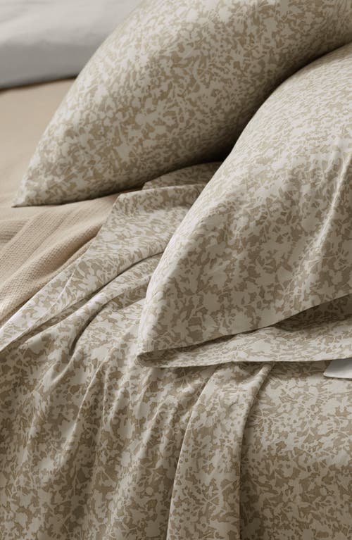 Boll & Branch Signature Garden Print Hemmed Organic Cotton Sheet Set In Brown