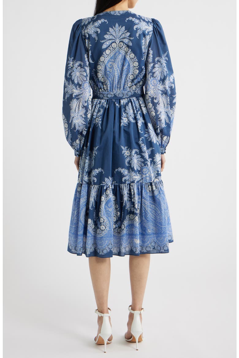 Kai Print Long Sleeve Midi Dress, Alternate, color, MIDNIGHT MULTI