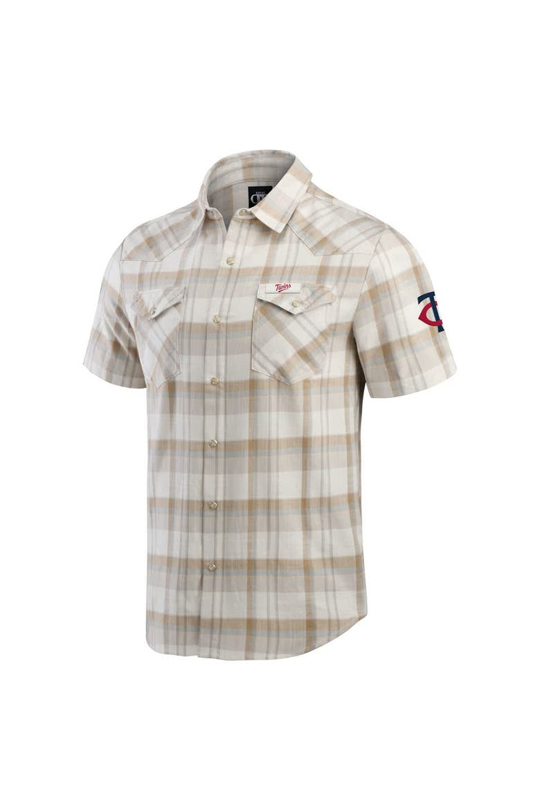 Men's Darius Rucker Collection by Fanatics Gray Minnesota Twins Plaid Full-Snap Shirt, Alternate, color, Gray
