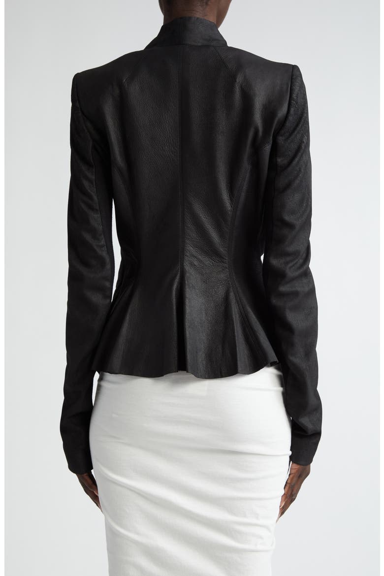 Side Tie Leather & Knit Wrap Top, Alternate, color, BLACK