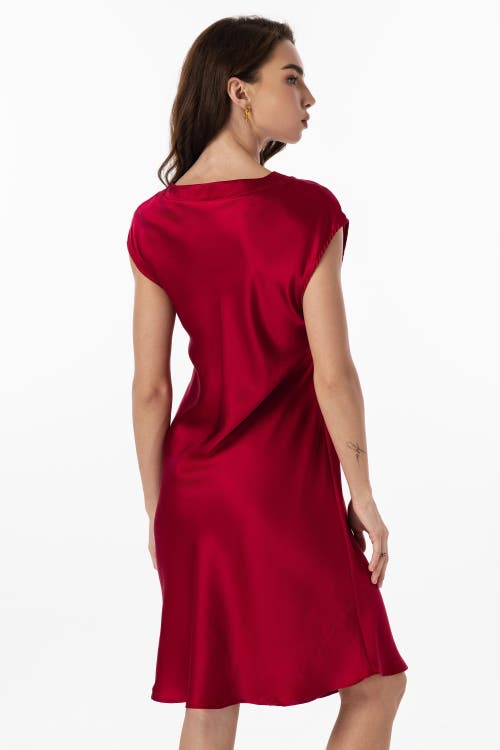 Silksilky V-neck Short Sleeve Silk Sleep Dress