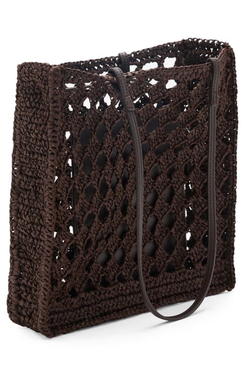 Mango Openwork Crochet Straw Shopper