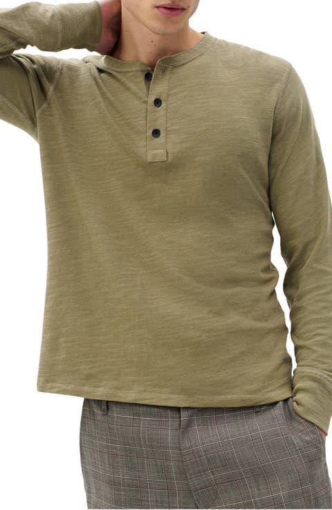 Classic Flame Slub Cotton Henley
