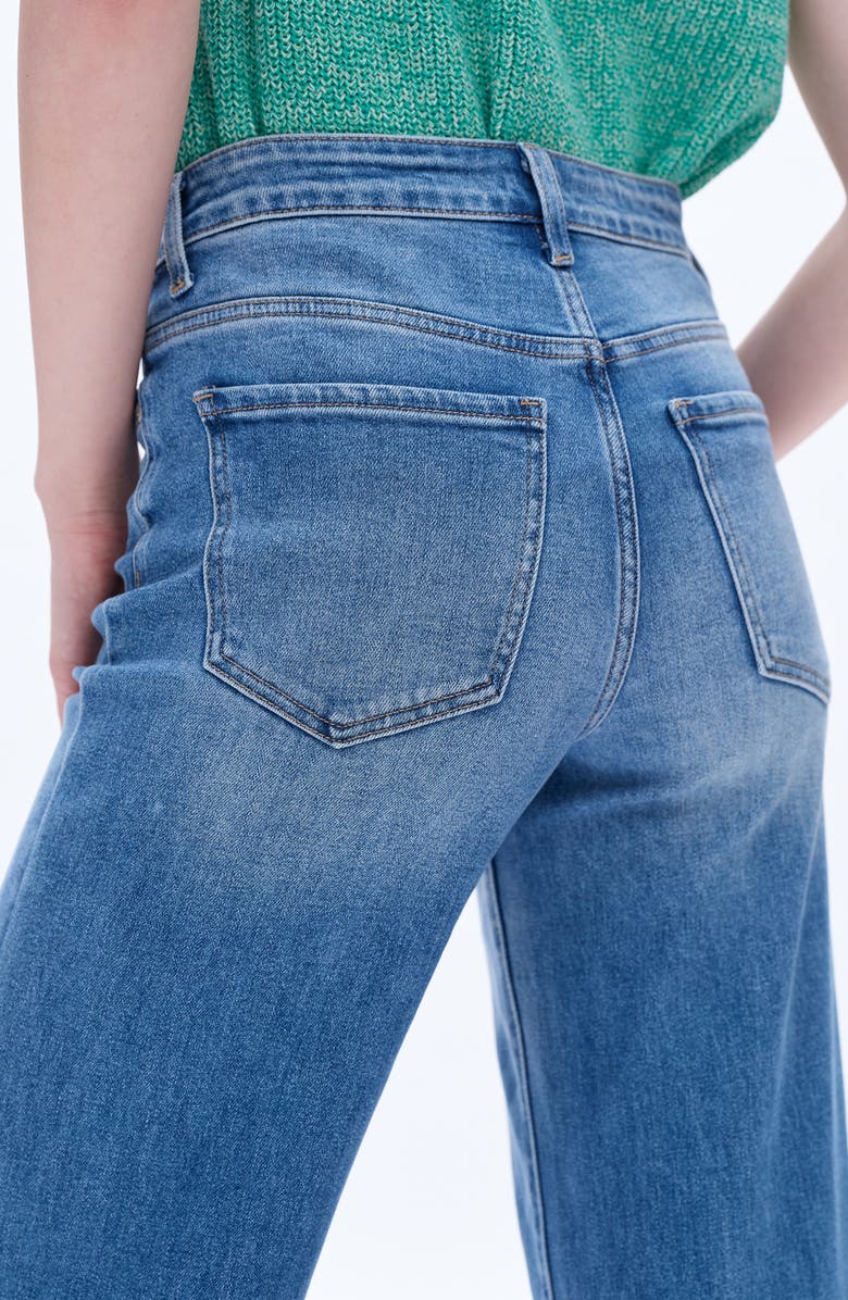 Bayeas High Waist Ankle Wide Leg Jeans, Alternate, color, Medium Blue