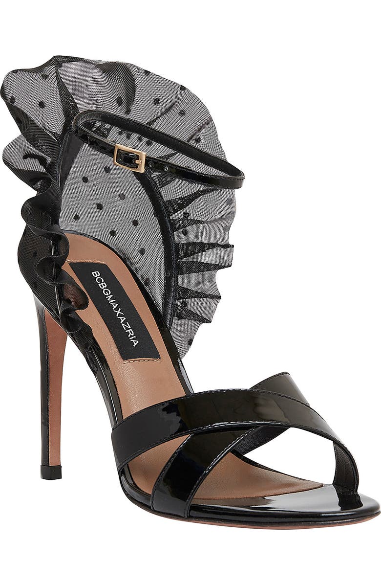 BCBGMAXAZRIA Stella Ruffle Ankle Strap Sandal, Main, color,