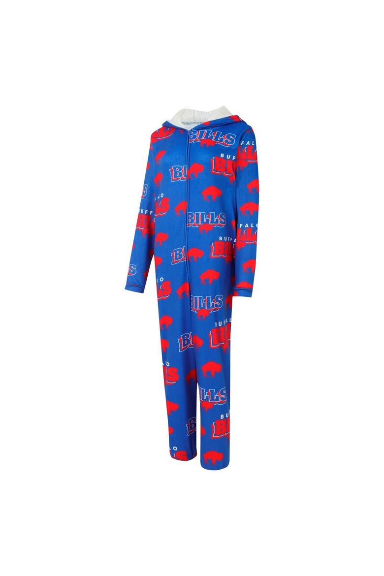 Women's Concepts Sport Royal Buffalo Bills Throwback Roadway Allover Print Microfleece Full-Zip Union Suit, Alternate, color, Royal