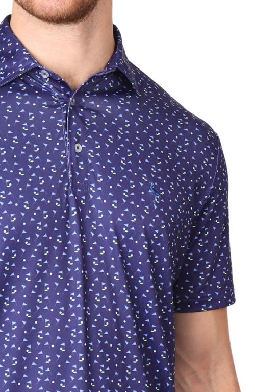 Tailorbyrd Pin Flags Performance Golf Polo In Navy