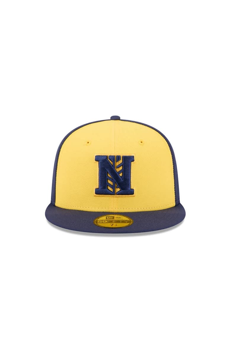 Men's New Era  Gold Nashville Sounds Theme Nights 59FIFTY Fitted Hat, Alternate, color, Gold