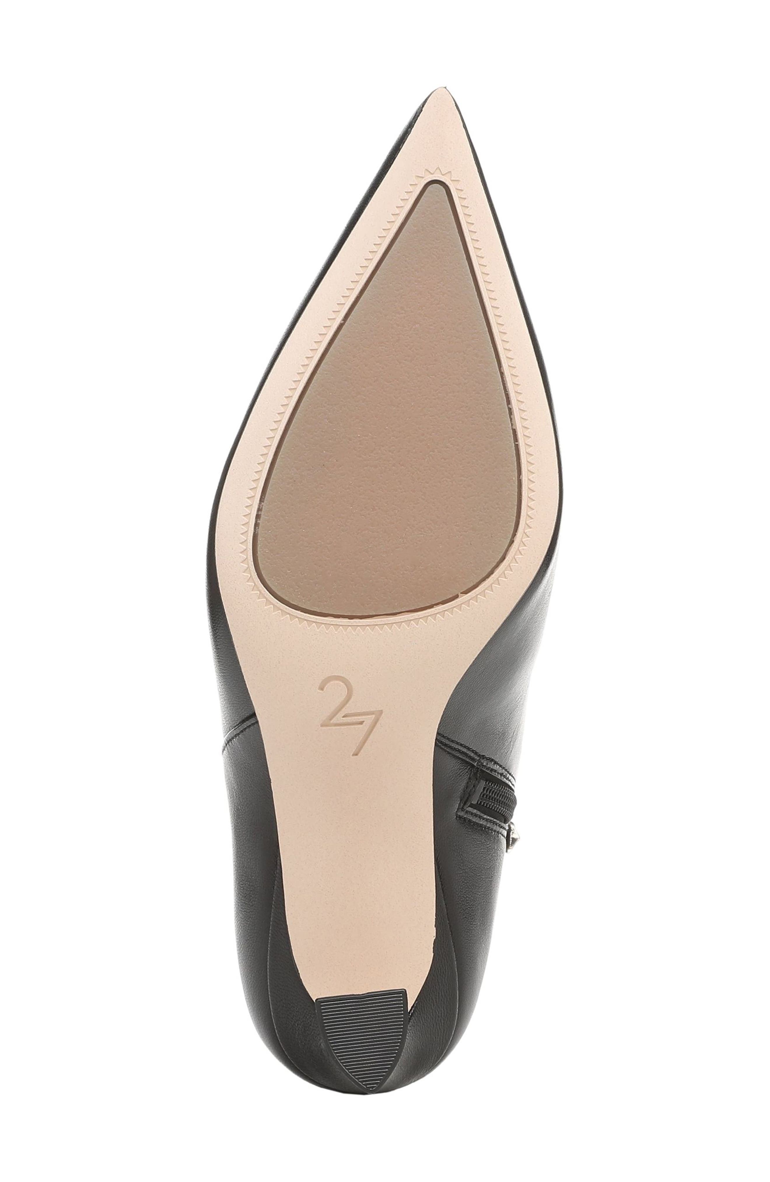 Eva Leather Pointed Toe Bootie, Alternate, color, BLACK LEATHER