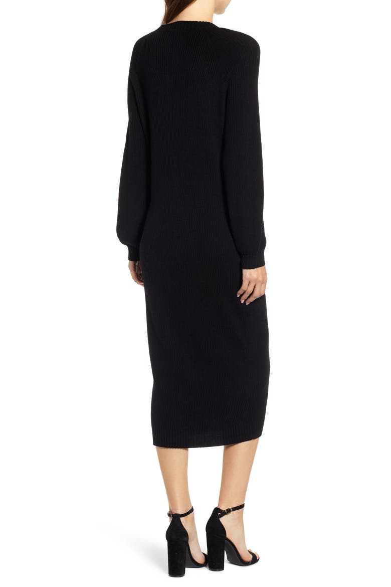 Quaid Knit Sweater Dress, Alternate, color, TRUE BLACK