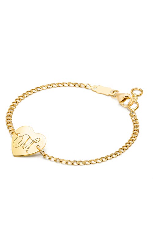 Tiny Blessings 14k Gold Heart Of Gold Id & Engraved Initial 6" Bracelet