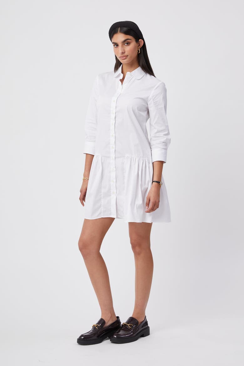 The Drop Waist Shirt Dress, Alternate, color, White