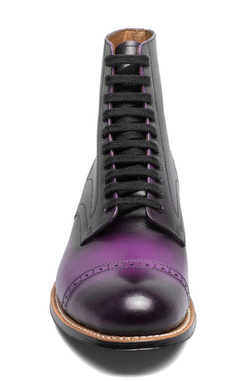 Stacy Adams Madison Cap Toe Lace Up Boot In Purple