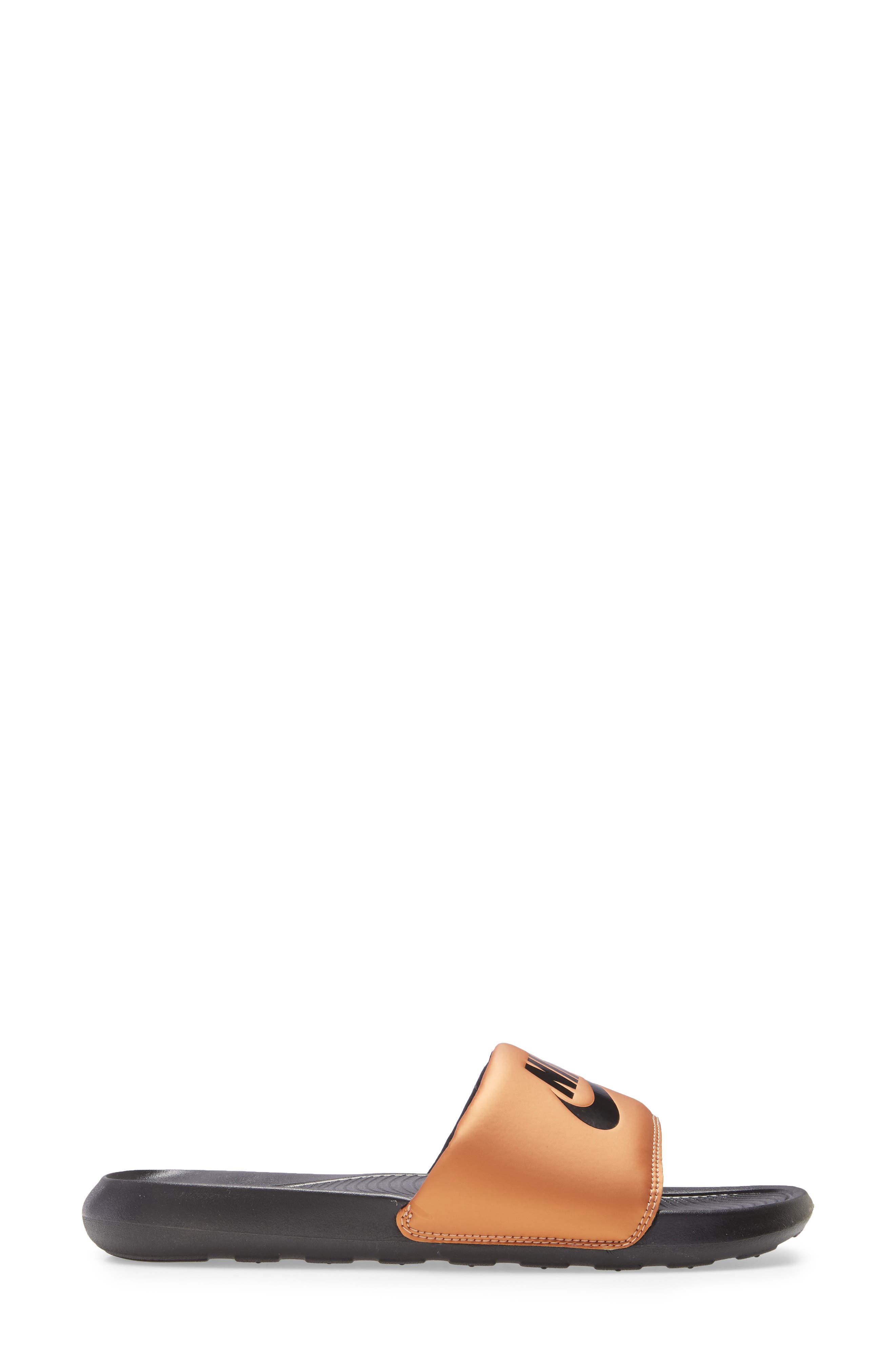 Victori Slide Sandal, Alternate, color, BLACK/ METALLIC COPPER