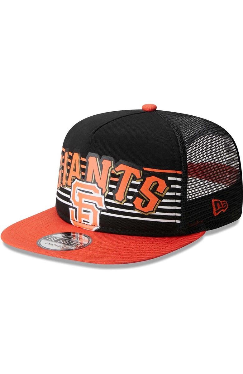 New Era Men's New Era Black San Francisco Giants Speed Golfer Trucker Snapback Hat, Main, color, Black