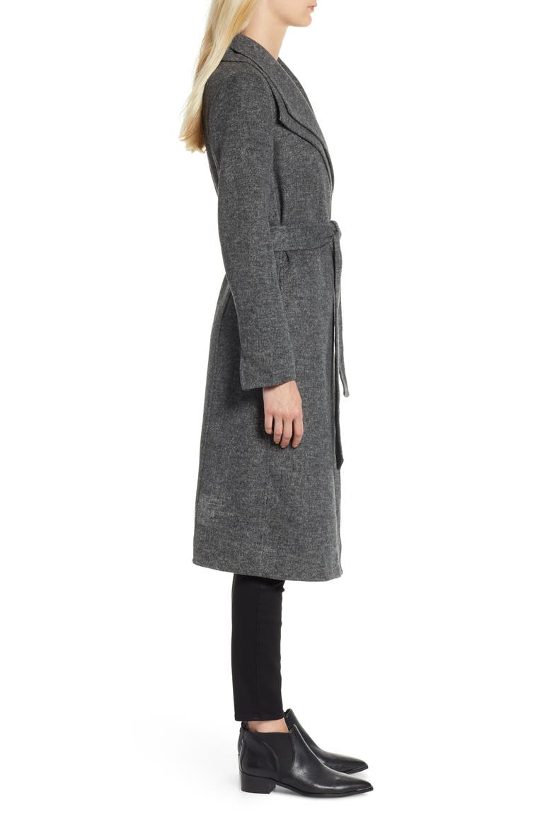 Elliot Wool Blend Wrap Coat, Alternate, color, GREY TWILL