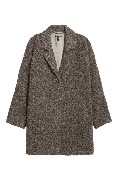 Eileen Fisher Alpaca & Wool Blend Faux Shearling Coat In Brown