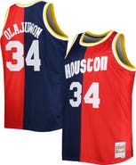 Mitchell & Ness Men's Mitchell & Ness Hakeem Olajuwon Navy/Red Houston Rockets Big & Tall Hardwood Classics 1993/94 Split Swingman Jersey
