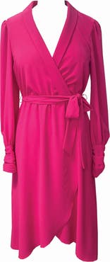 Julia Jordan Wrap Front Long Sleeve Dress