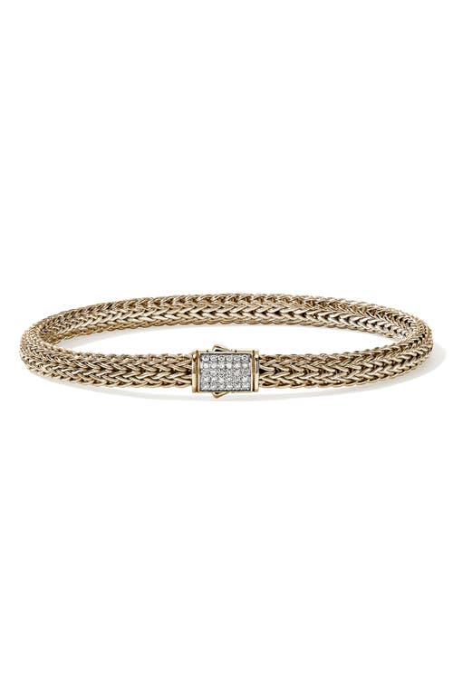 John Hardy Icon Bracelet, Pavé Diamond, 5mm In Gold