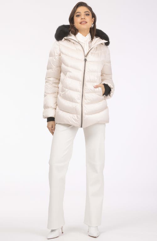 Gorski Apres-ski Jacket With Detachable Lamb Hood Trim In Neutral