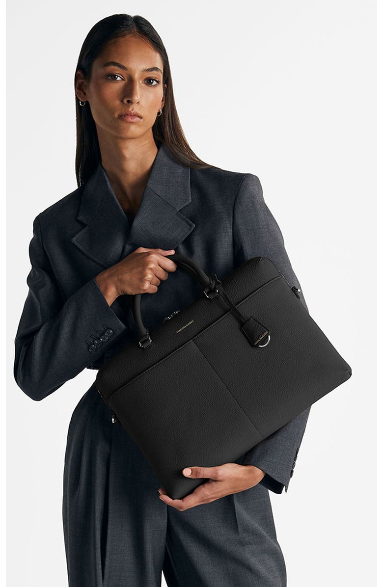 MAISON de SABRÉ Leather Laptop Bag, Alternate, color, Black Caviar