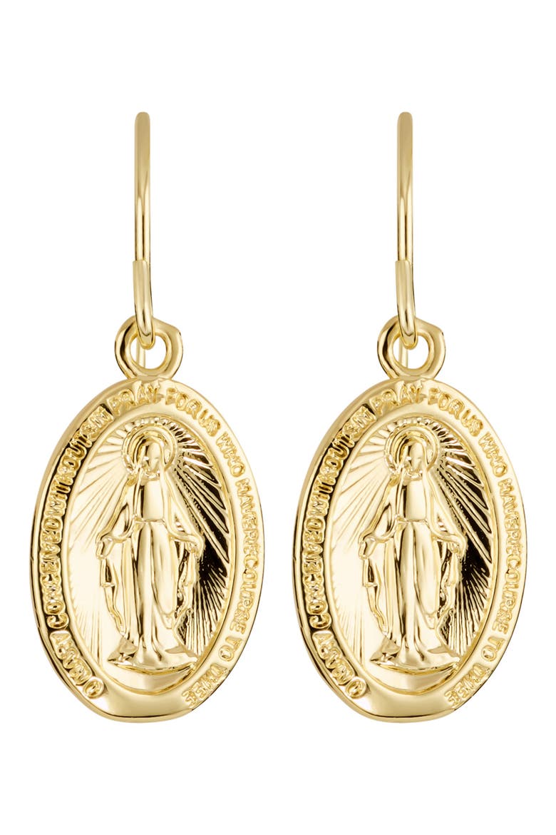 Virgin Mary Medallion Drop Earrings video