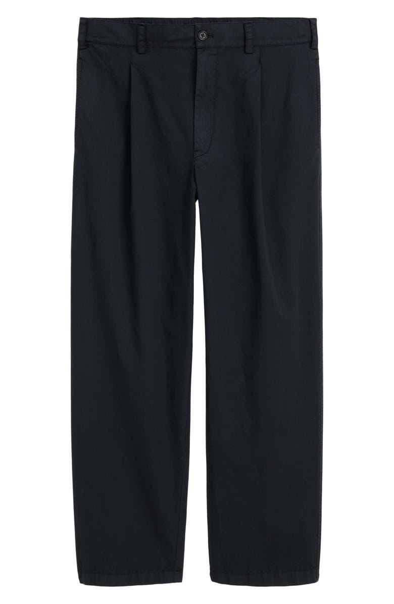 Alex Mill Georges Pleated Cotton Pants, Alternate, color, Black