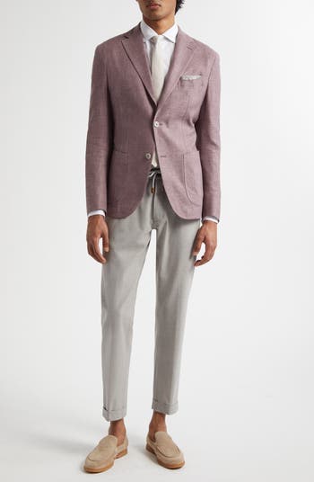 Unstructured Linen & Wool Blend Sport Coat