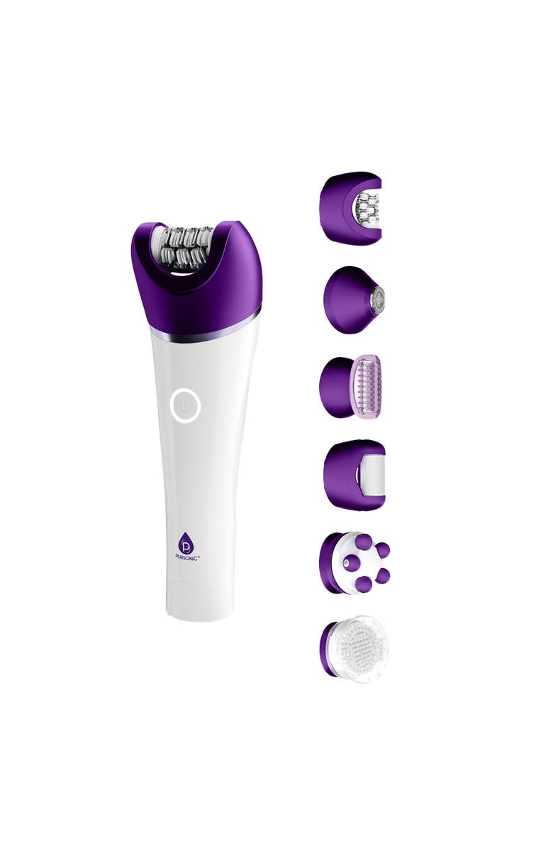 PURSONIC 6-in-1 Smooth Glide Epilator, Main, color, White