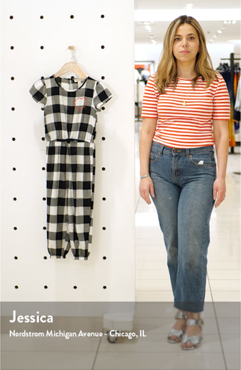 Embroidered Plaid Romper, sales video thumbnail
