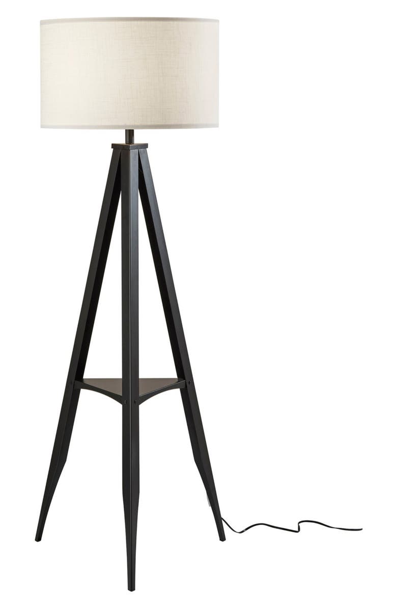 ADESSO LIGHTING Warren Shelf Floor Lamp, Main, color, Black