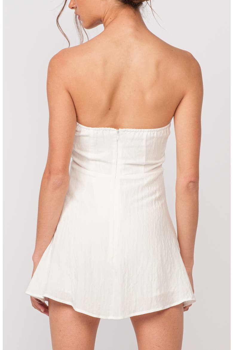 Strapless Ruffle Minidress, Alternate, color, WHITE