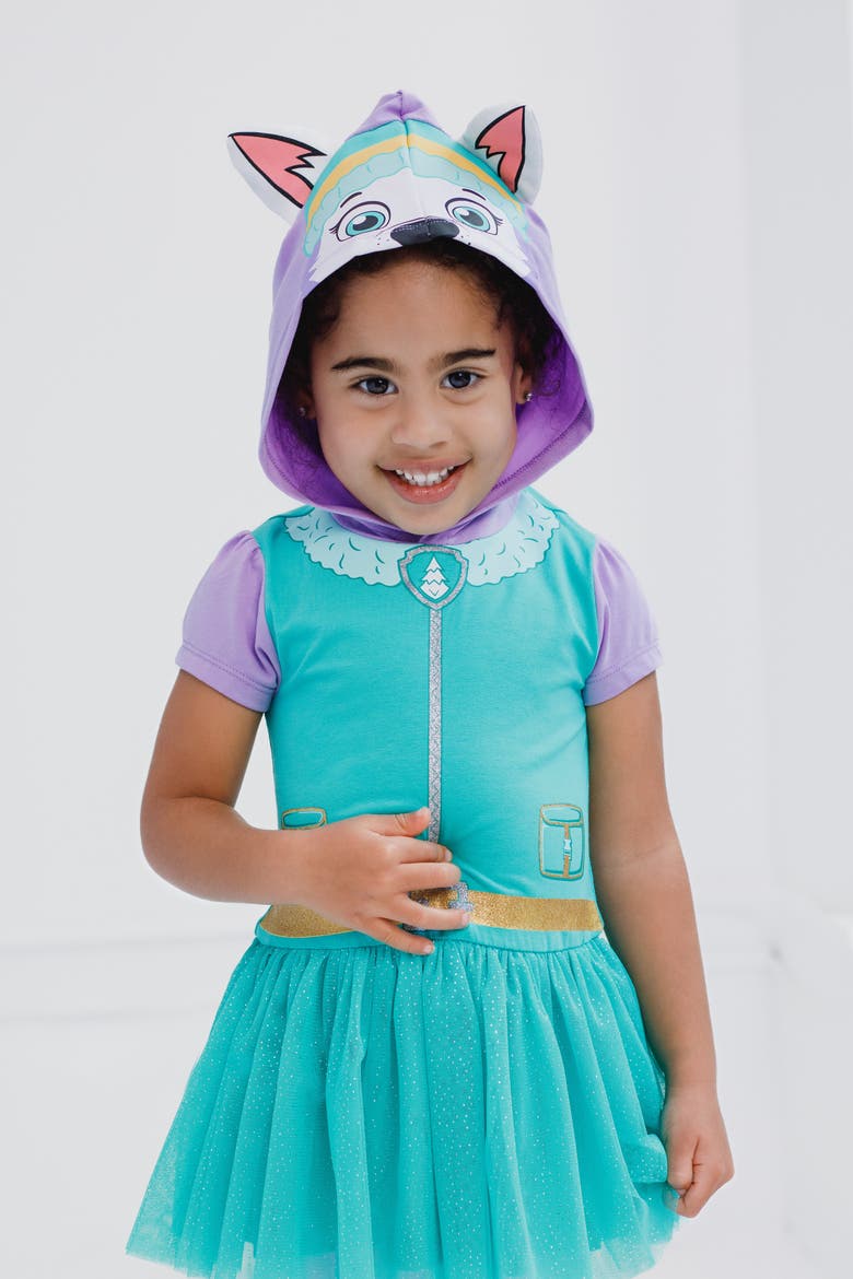 Hooded Tutu T-Shirt and Leggings Set, Alternate, color, Everest Teal Pink