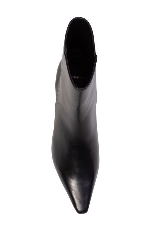 Black Suede Studio Avenue 50 Pointed Toe Kitten Heel Bootie In Black Nappa Leather