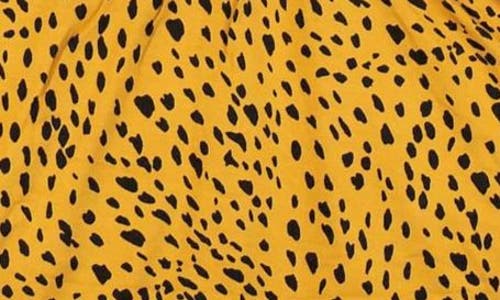 Kyte Baby Kids' Marigold Cheetah Long Sleeve Twirl Dress In Yellow