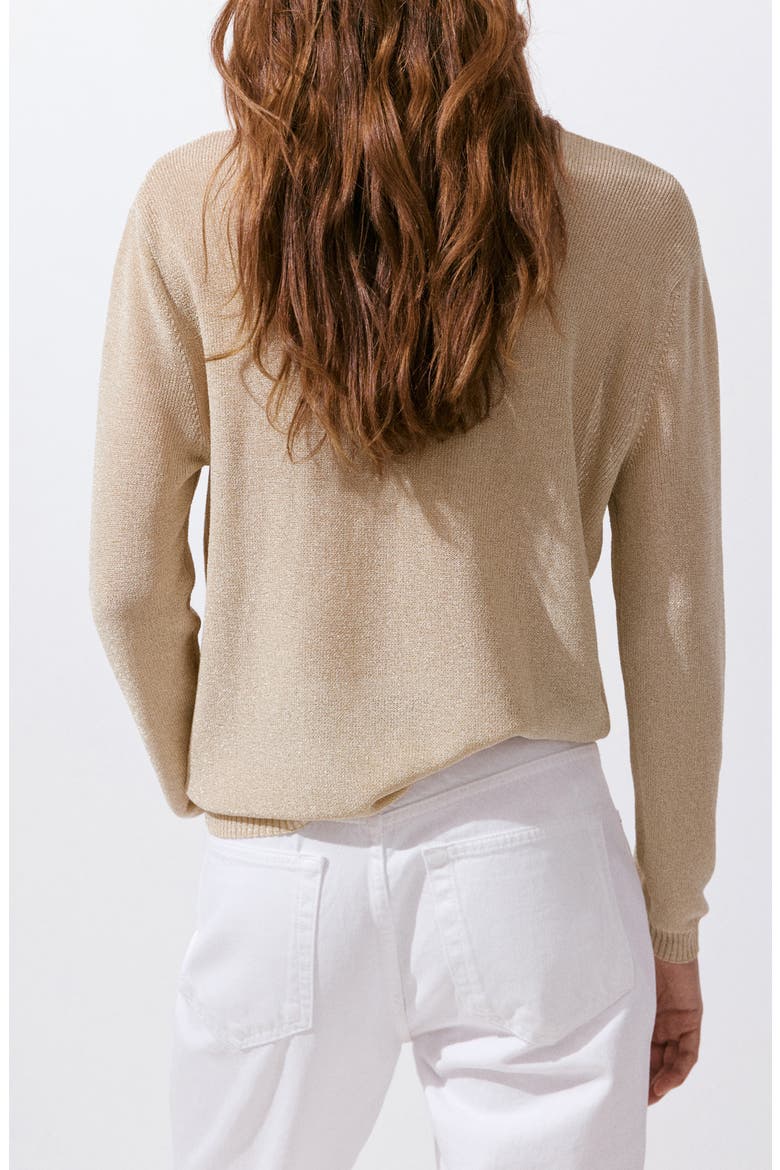 Metallic Sweater, Alternate, color, GOLD