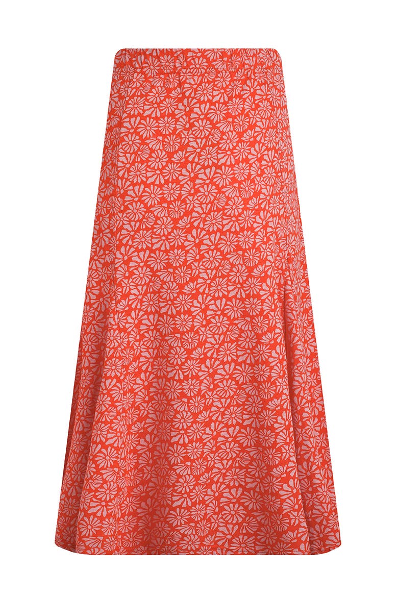 Romaro Printed Jersey Midi Skirt, Alternate, color, Crimson