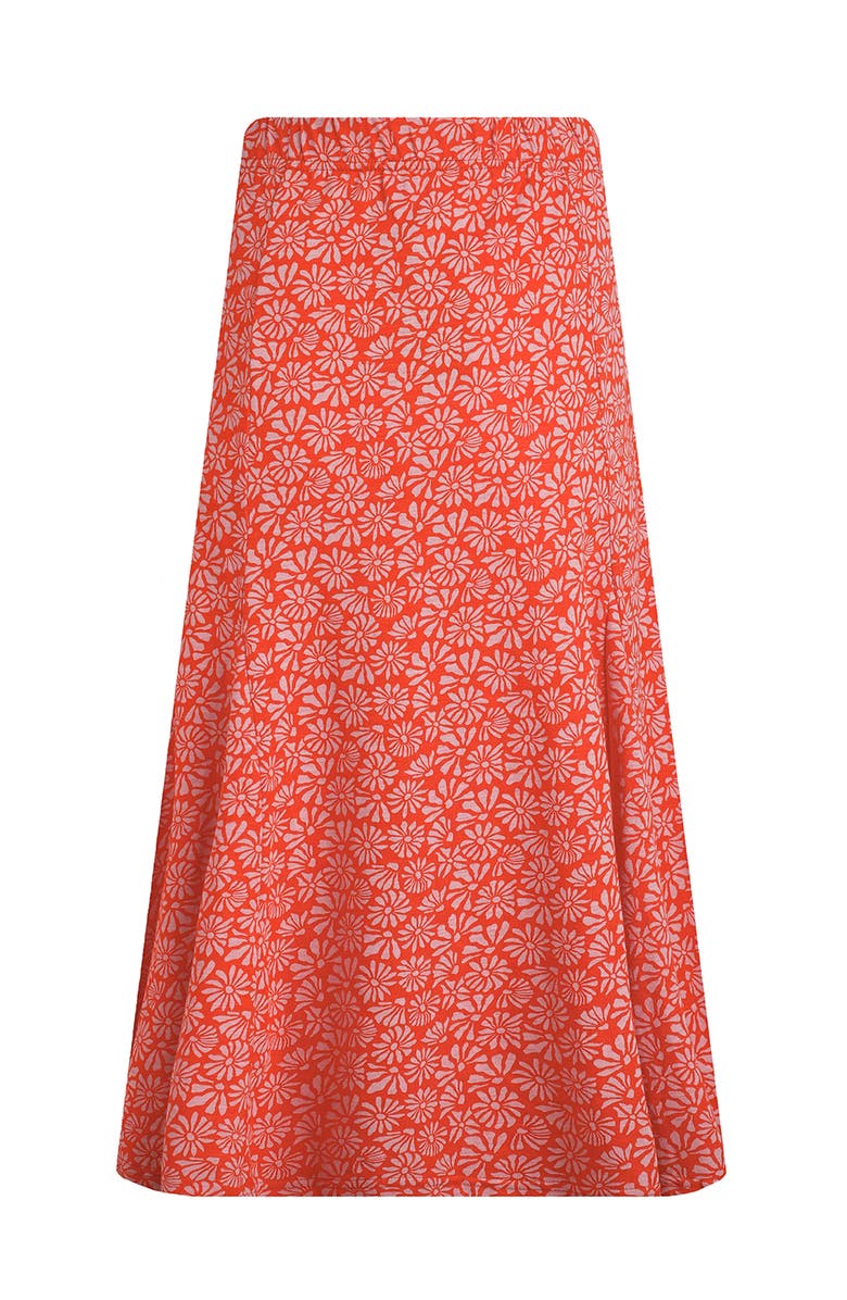 Weird Fish Romaro Printed Jersey Midi Skirt, Alternate, color, Crimson