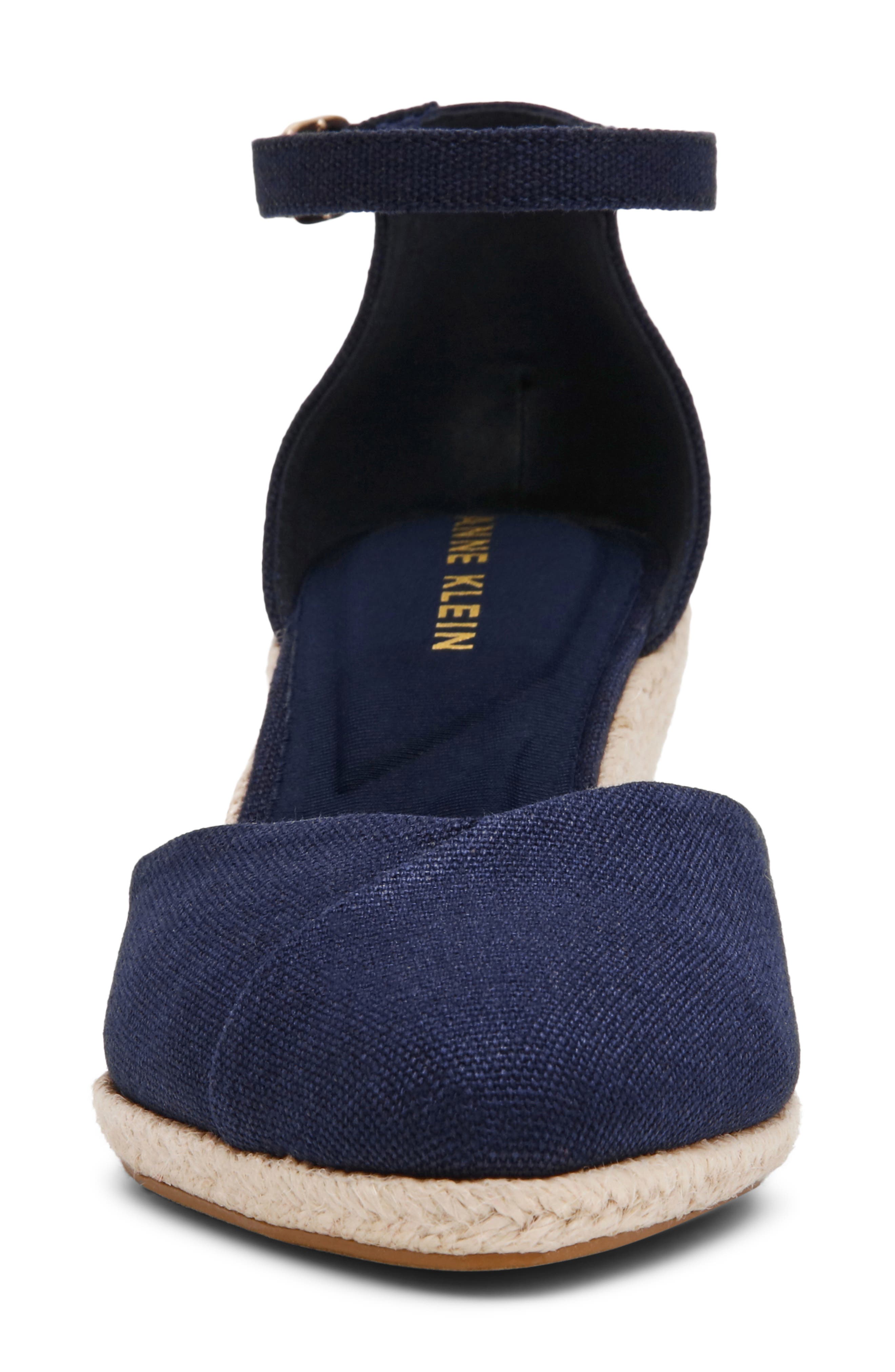 Wilmott Ankle Strap Espadrille Wedge Sandal, Alternate, color, NAVY CANVAS